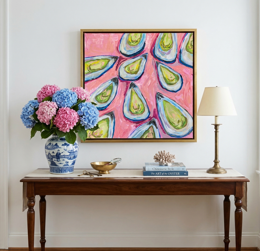Coastal Elegance – Original 20x20 Oyster Acrylic Painting